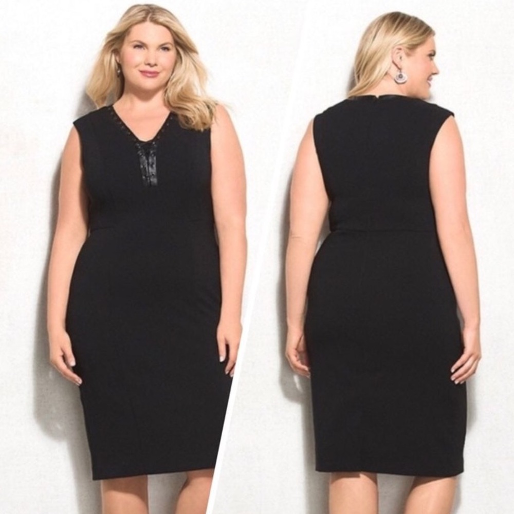 Leather Lace Up Sheath Dress